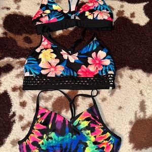 Pink sportsbras/swim tops